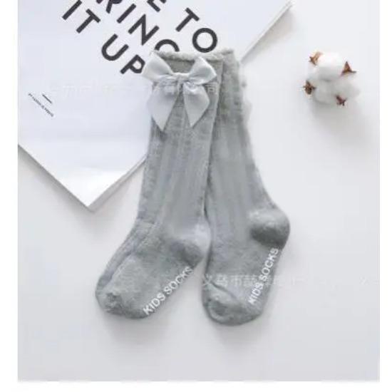 Baby Girls Kids Winter Non-slip Socks Bow Summer Spring Mesh Newborn  Terry Cotton Sokken Princess Knee High Long Socks