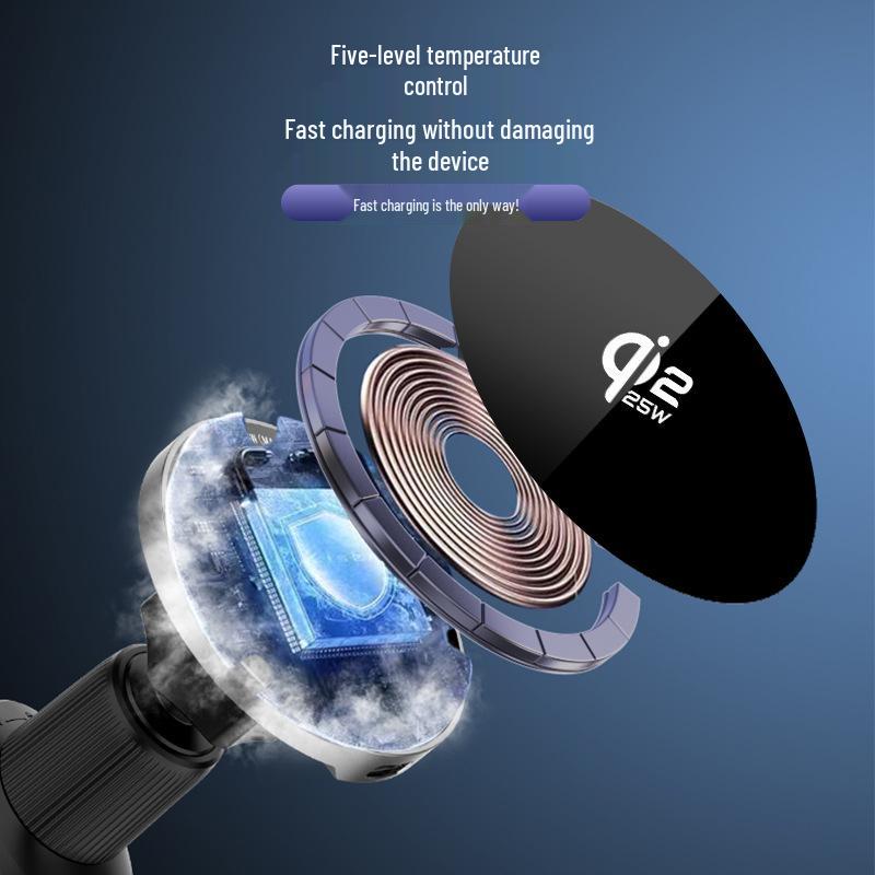 QI2.2 Magnetic 25W Wireless Car Charger with Zinc Alloy Shell for Apple Phones