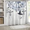 Halloween Skull Magic Hat Shower Curtain Printed Polyester Hook Waterproof Bathroom Decoration Holiday Home Gift for Bathroom