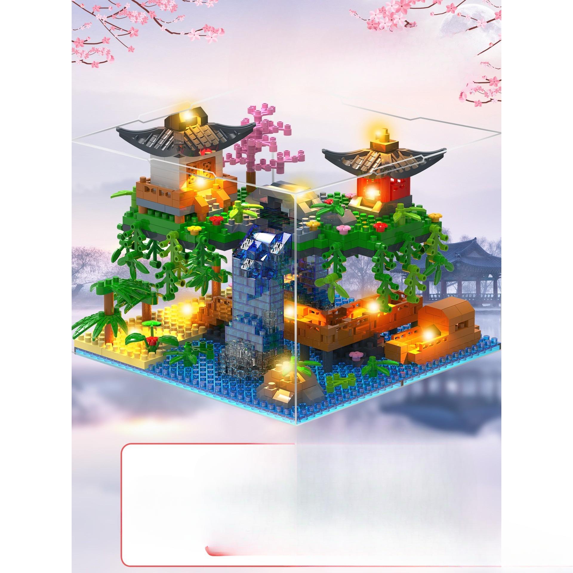 

Совместимо с Peach Blossom Pool Micro Drill Building Blocks для взрослых, серия для девочек, модель-головоломка, сборка игрушек 13.5*13.5*10cm