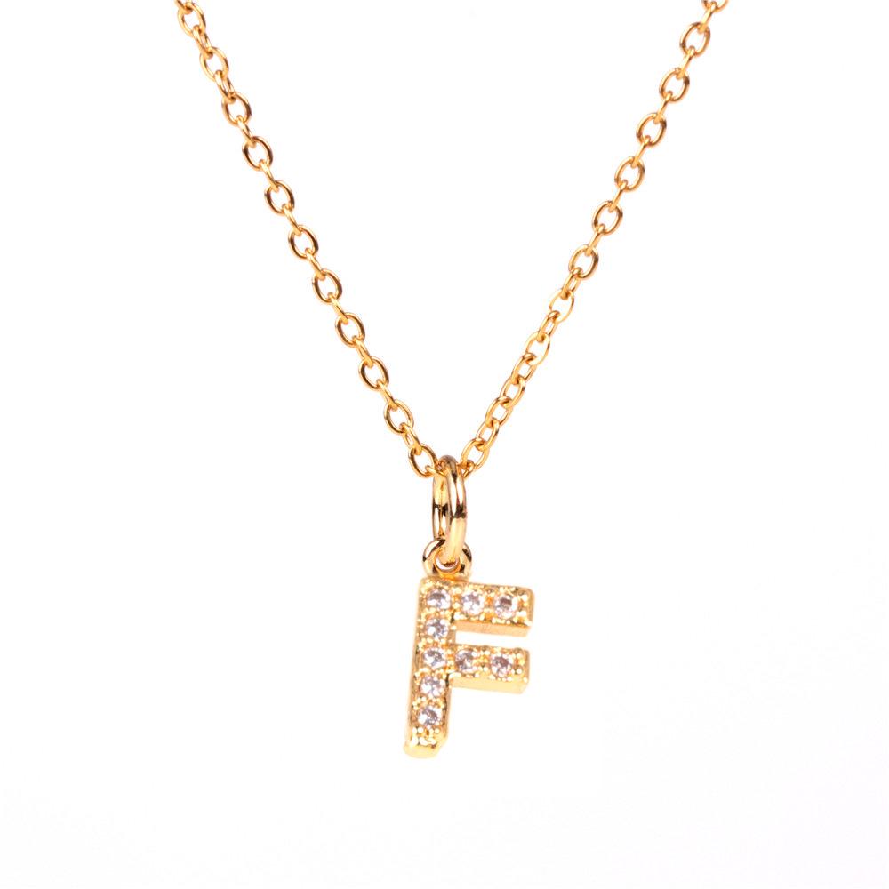 New Diamond Clavicle Necklace with 26 Alphabet Pendants - Stylish European and American Jewelry