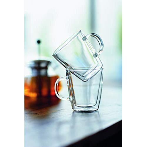 Bodum - 10604-10 - Bistro - Set de 2 Mugs en Verre Double Paroi avec Anse - 30 cl,Transparent 10604-10