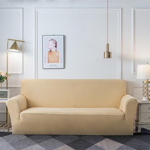

Чехлы для дивана из спандекса, эластичные чехлы для диванов для гостиной, однотонные противоскользящие моющиеся защитные чехлы для мебели 1Pc 1-seat 90-140cm