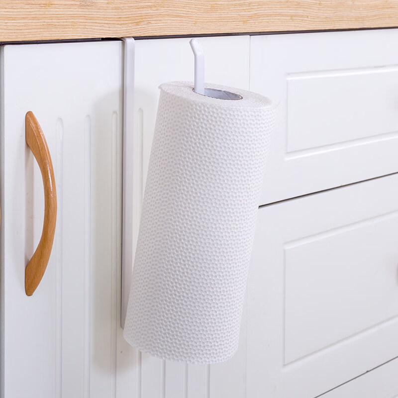Magnetic Kitchen Paper & Cling Film Holder, Punch-Free Wall-Mounted Rack for Tissue Rolls