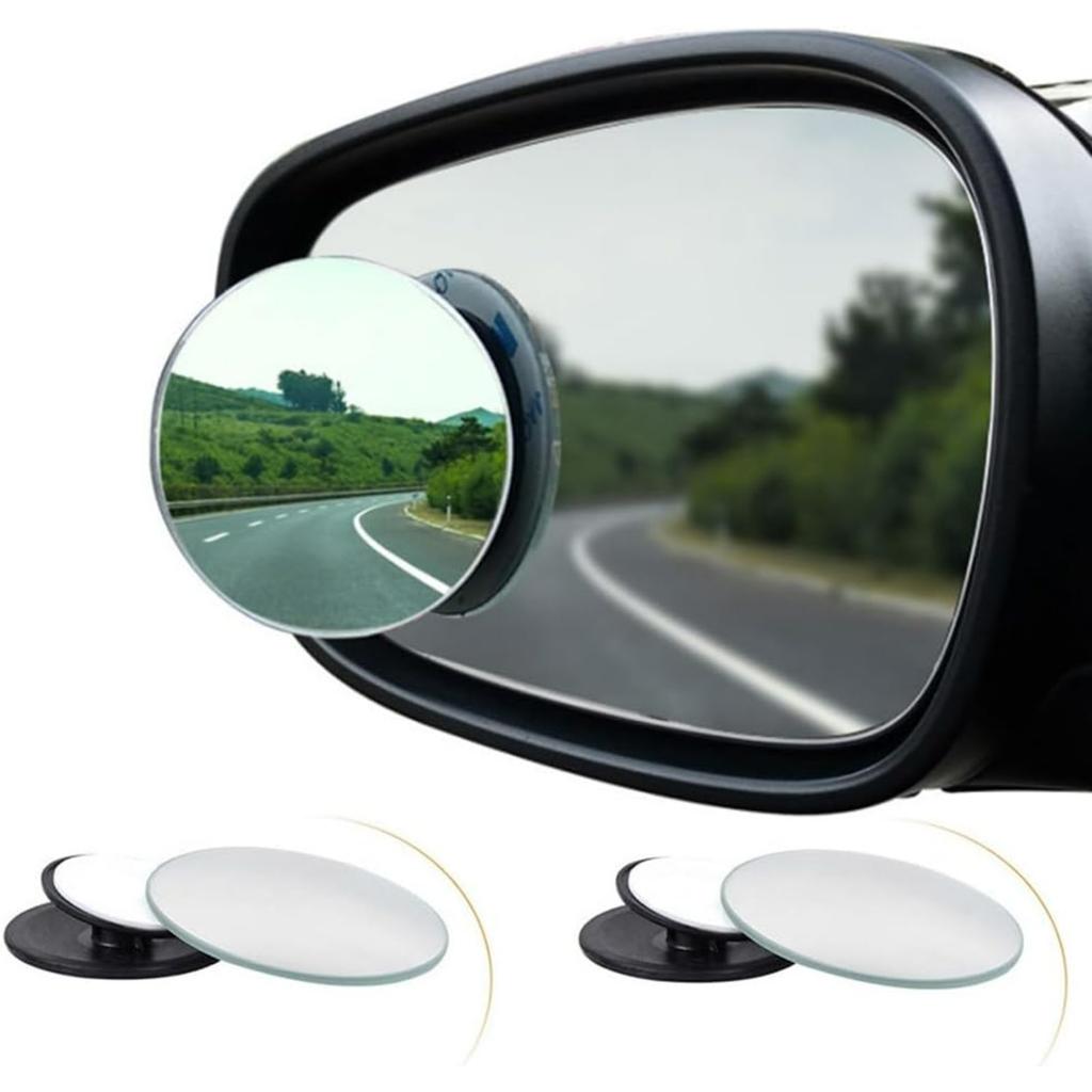 Blind Spot Mirrors for Cars, 2 Pack Round Frameless Blind Spot Adhesive Rotate Adjustable HD Glass Convex Side Mirror for Car SUV Van Truck Universal