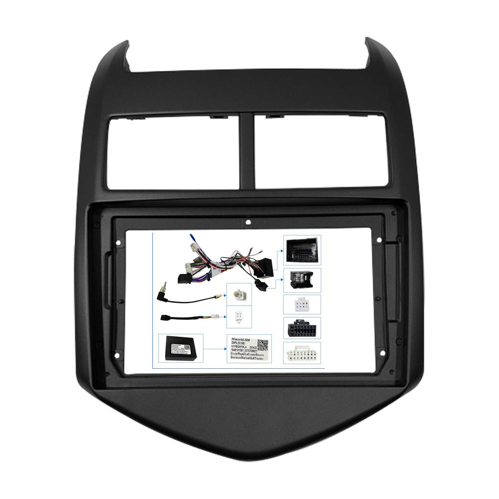 9 INCH Car Frame Fascia For Chevrolet Aveo 2 Sonic T300 2011-2015 Adapter Canbus Box Decoder Cable Radio Head Unit Panel Kit