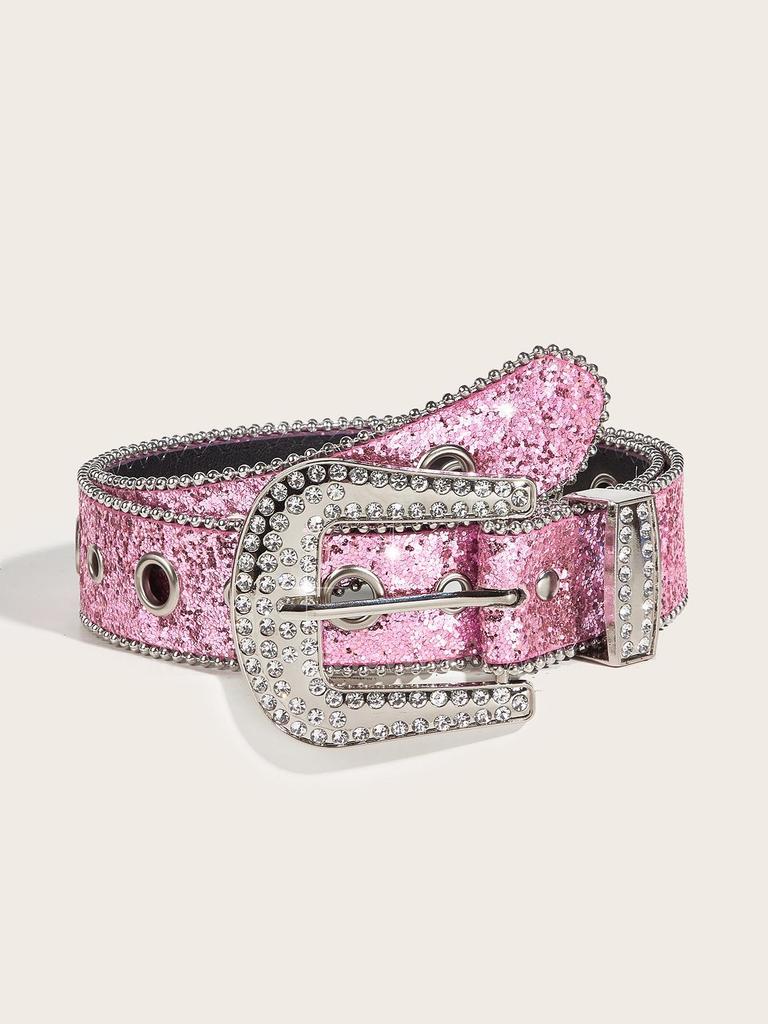 Trendy Y2K Rhinestone Buckle Wide Waist Belt Chain for Women