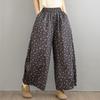 Plus size Vintage plaid high Waist Casual loose spring Summer wide leg Pants Women Trousers