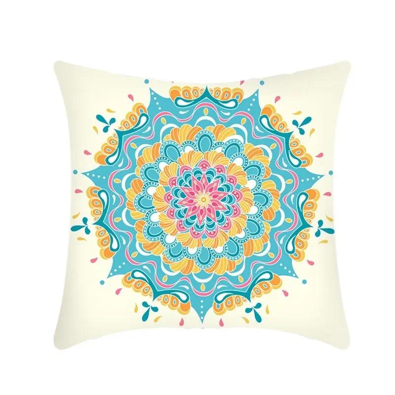 Office Sofa Cushion Cover Mandala Array Printed Luxury Home Decor Cushion Cover