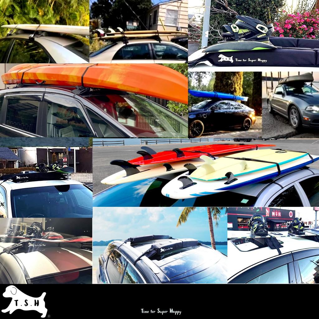Car Rooftop Soft 60kg No Rails or Tools Compatible with All Easy Roof Rack for Car Car and More T.S.H Carrier, Capacity, Required, Vehicles,