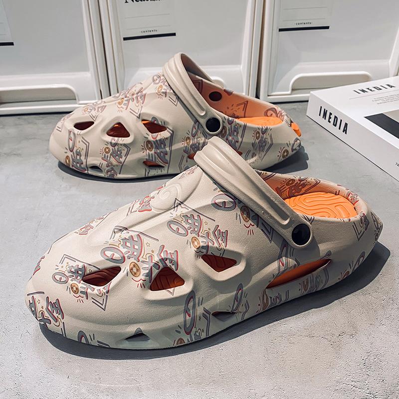 Nadměrná velikost 46 Nové pánské pantofle Léto Venkovní Silná podrážka Protiskluzové Plážové boty Ležérní sandály Eva Měkké pantofle Zahradní dřeváky