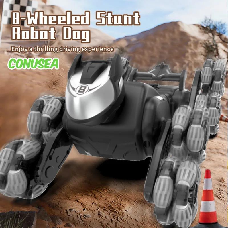 Rc Robot Dog Electronic Robot Dog Stunt Twist Drift Toy Rotation Hand Remote Dual Control Electric Pet for Children's Toys Boys