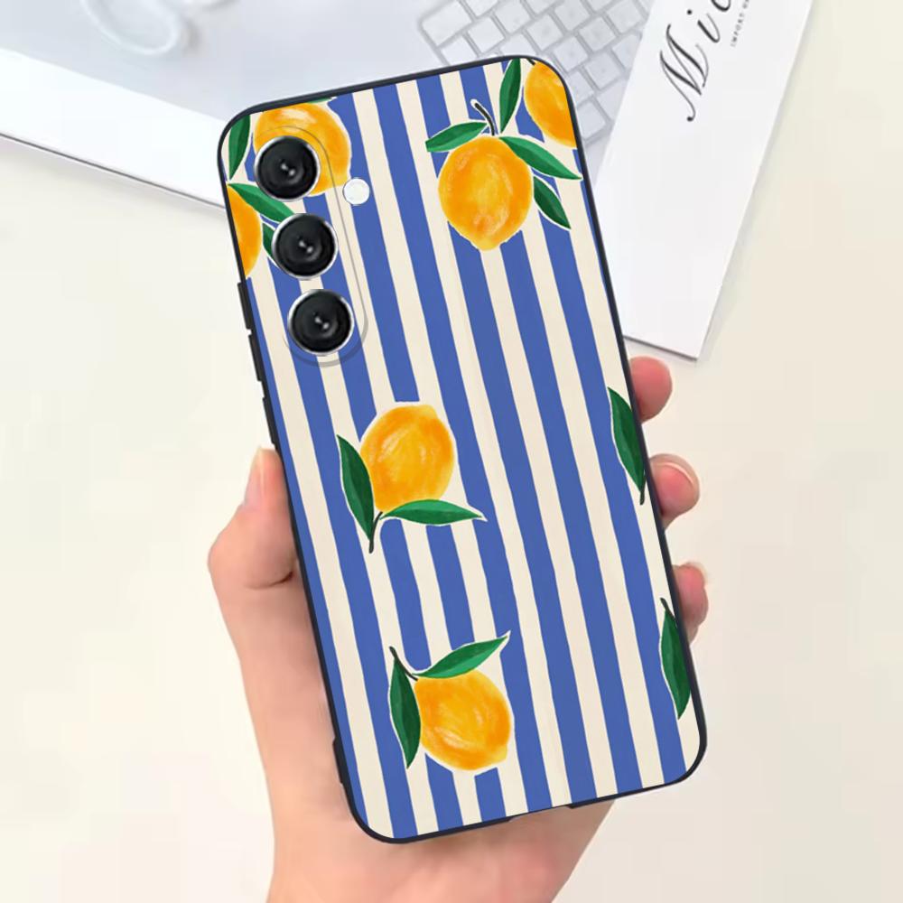 Fruit Lemon Painting  Phone Case For Samsung Galaxy A13,A21s,A22,A31,A32,A52,A53,A71,A80,Soft Black Shell