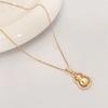 18K Gold Copper-Plated Gourd Necklace for Women - Luxury Rotatable Fu Lu Pendant for Good Luck