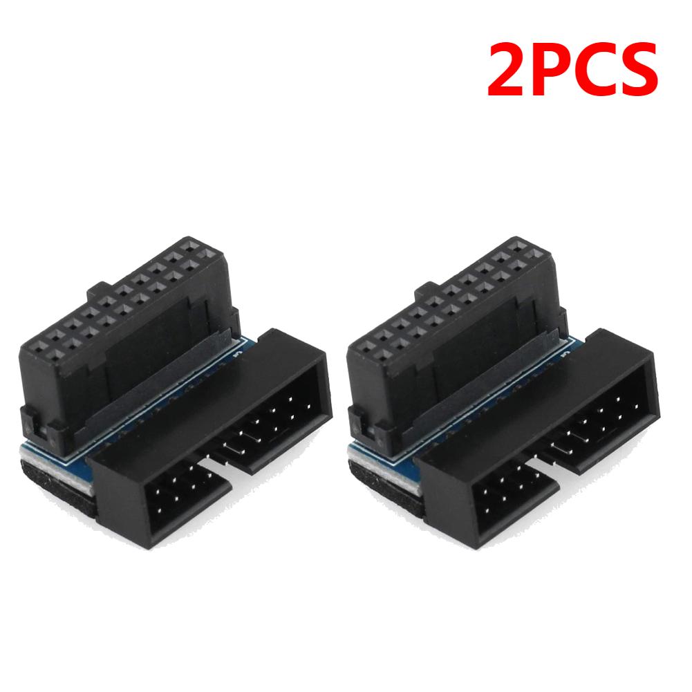 1/2/3Pc For Motherboard USB3.0 20 Pin Male To Female Extension Adapter 90 Degree Angled Converter Type C Power Adapter Connector