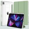 Hot Sale Transparent Acrylic Silicone Leather Case With Pen Slot Tablet Case for Ipad Air 4/5 10.9/ Pro 11 Tablet Covers Cases