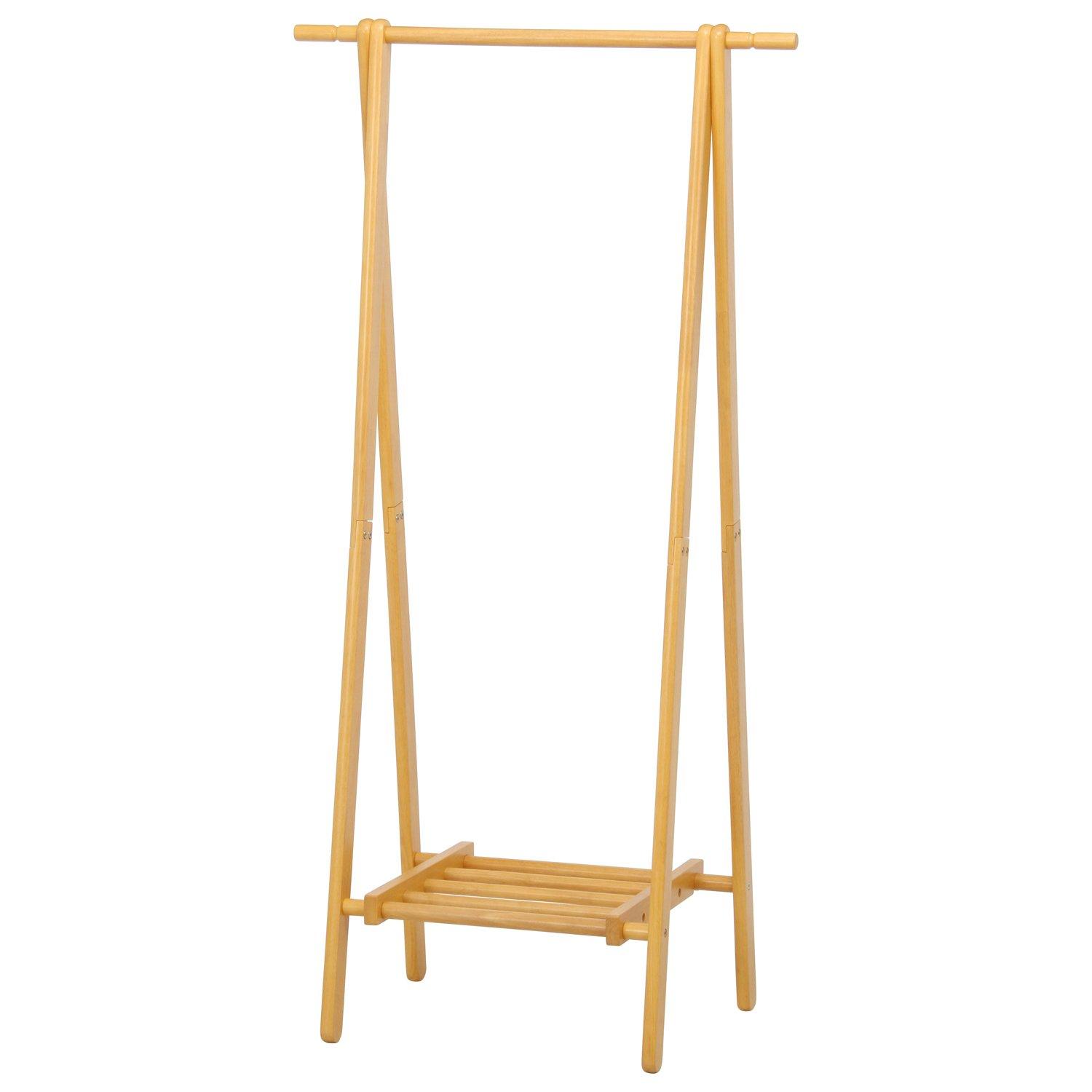 

Fuji Boeki Узкая деревянная вешалка для одежды 75 см шириной x 45 см глубиной x натурального цвета, подходит для товара 14104 Стойка, 147,8 см высотой, полка, прихожие, номер