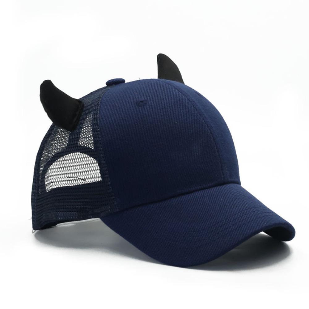 Breathable Ox Horn Baseball Cap Sun-proof Baseball Hats Casual Sport Trucker Hat Cosplay