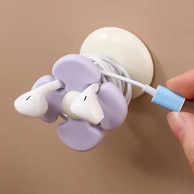 Flower-Shaped Cable Winder, Kitchen Storage Cable Organizer, Household Appliance Cable Organizer, Plug Holder, And Winding Clip