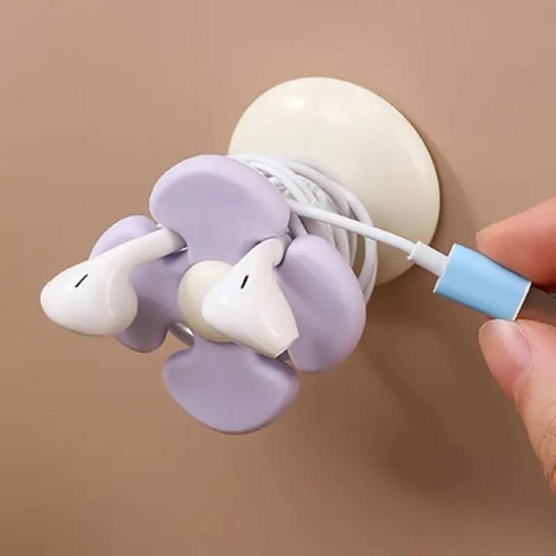 Organisateur de câble pour appareil de cuisine en forme de fleur Dévidoir de cordon Économiseur d'espace Support de rangement pratique pour mixeur machine à café