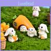 Cute Resin White Rabbit Ornament Enchanting Garden Miniature Decor Piece