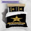 3pcs Rockstar Energy pattern bedding set duvet cover set includes duvet cover &pillowcases,perfect all season bedroom decoration&gift