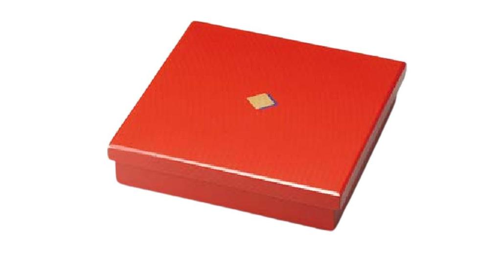 Wooden Bento Colored Single Vermilion Made in Japan J-kitchens Box, Lightweight, Paper, 7.5cm, Layer, (1 Box), 23cm,