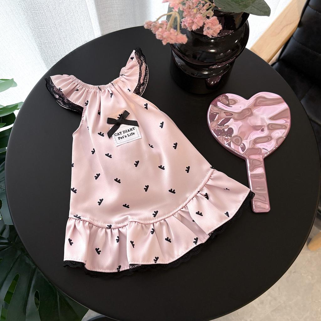 Cute Spring Pet Dress Cat Pajamas Pet Vest Yorkshire Teddy Dog Clothes for Small Dogs Puppy Clothes
