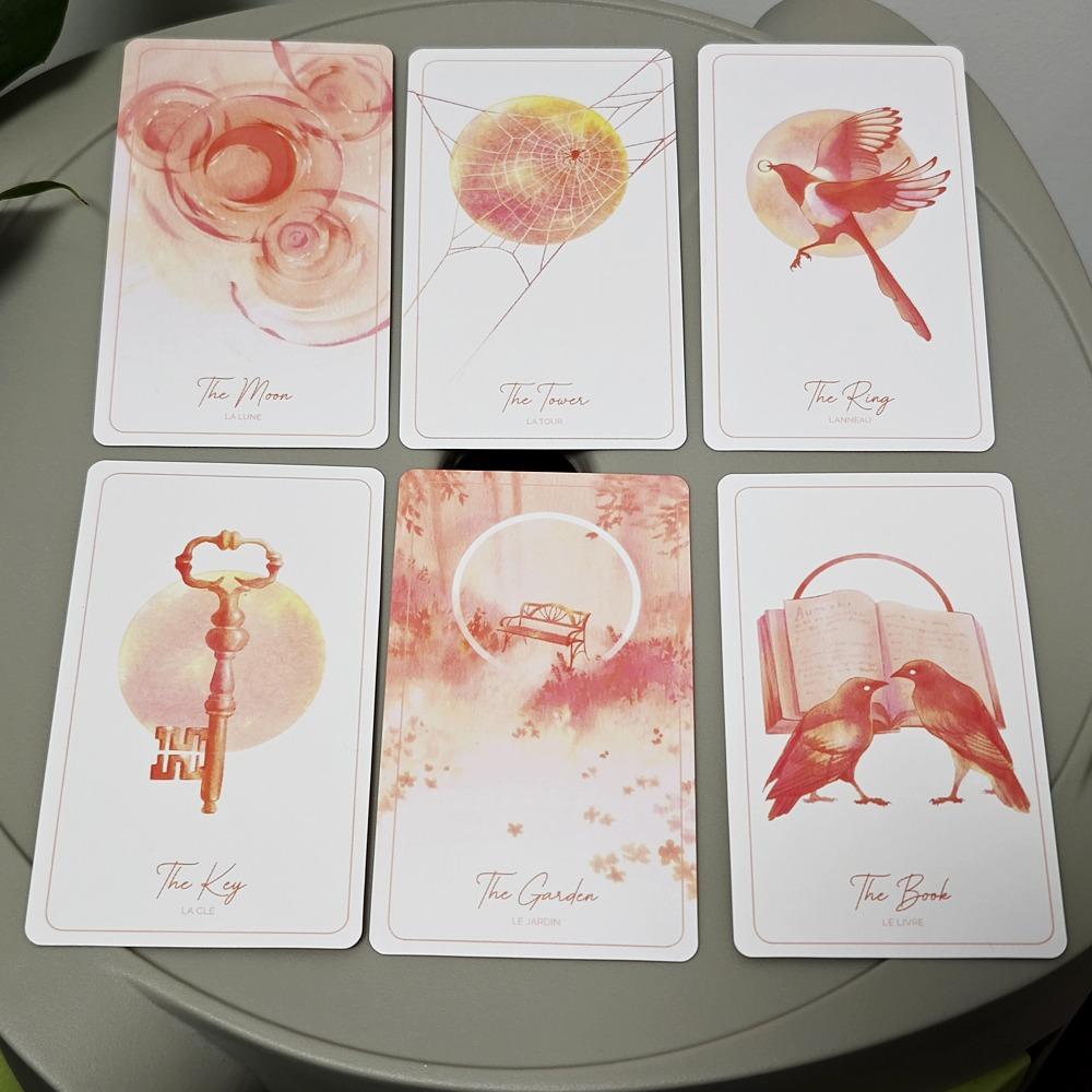 Sowa i Sroka Lenormand 10,3*6 cm Talia 36 kart Lenormand tradycyjnie ilustrowana tuszem (Wersja Sowa)