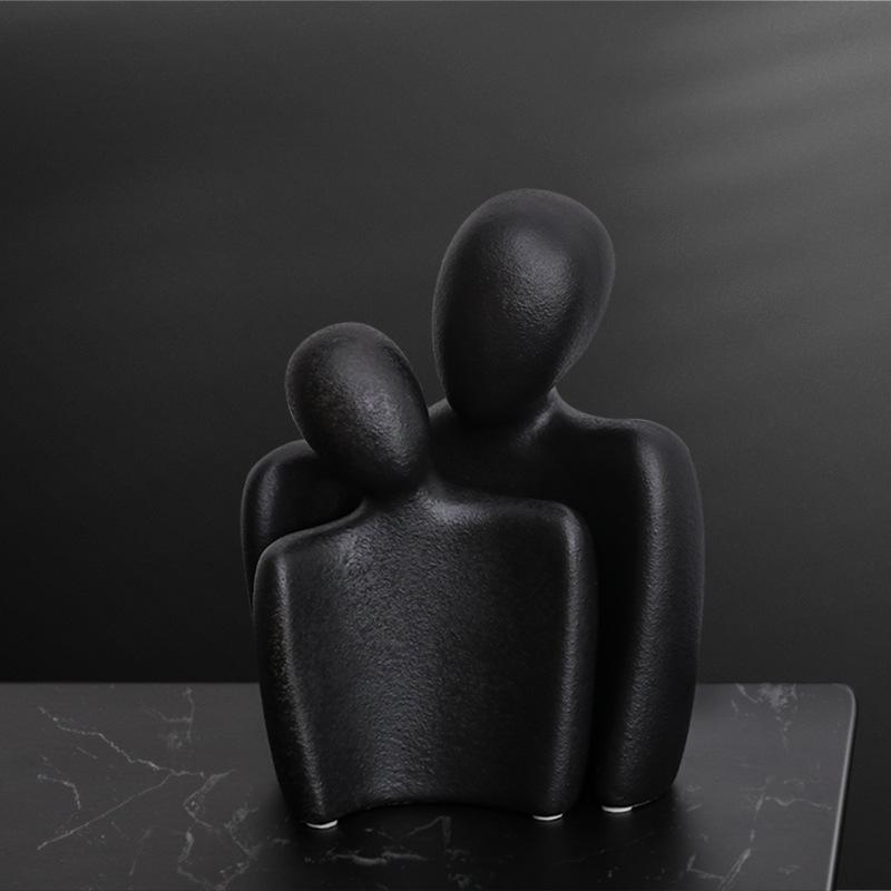 Nordische Abstrakte Umarmung Paar Skulptur Liebhaber Figuren Büste Mattierte Keramik Statuen Große Moderne Skulpturen Hochzeitsgeschenke