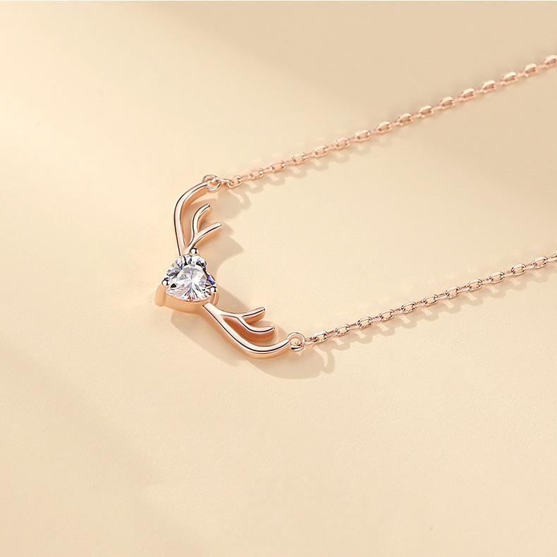 

Ожерелье Yilu You для женщин, японская и корейская простая подвеска в виде рога лося, цепочка на ключицу, цепочка на шею