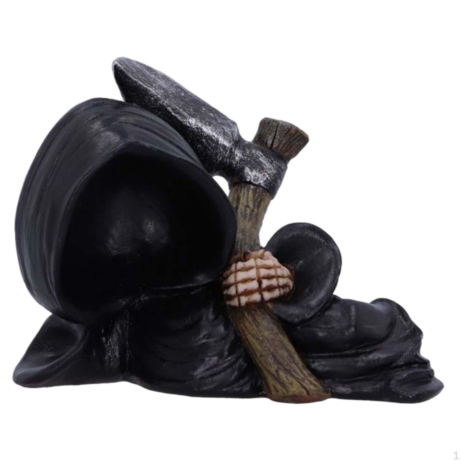 Statue Halloween Figurine Accent Ornaments, Holy Death, Santa Muerte Holding for Festival, Bedroom lie