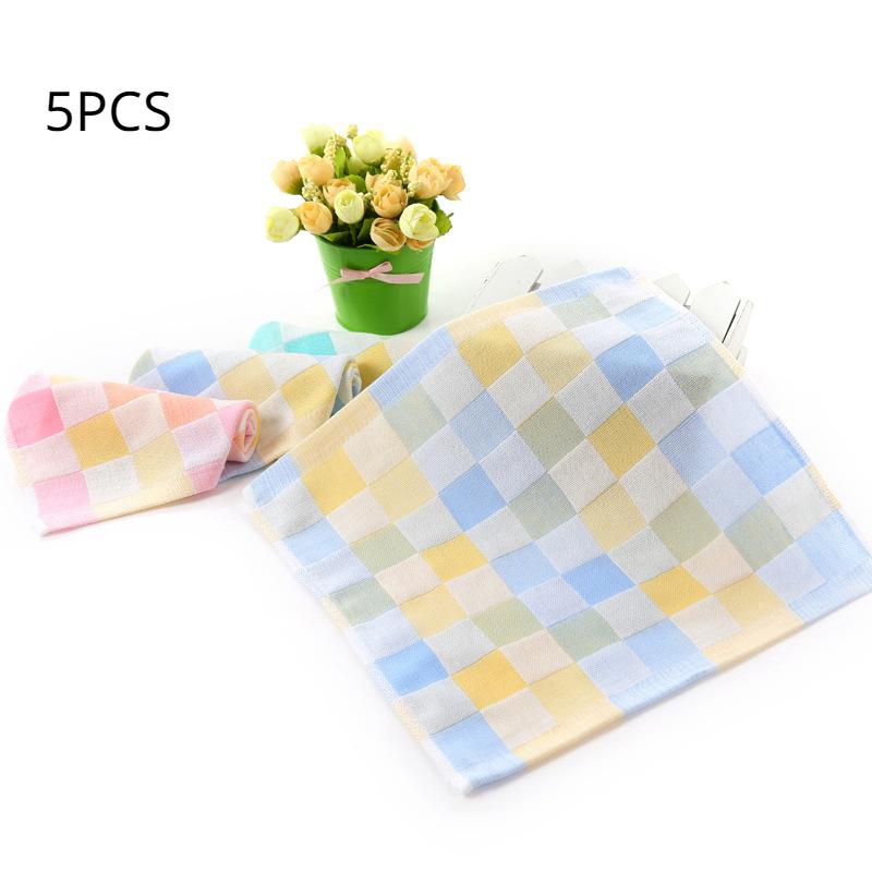 Ein Set aus 5 Stück Baumwolle Weiche Neugeborenen-Babyhandtücher Baby-Gesichtstuch Taschentuch Baden Füttern Gesichtswaschlappen Spucktuch