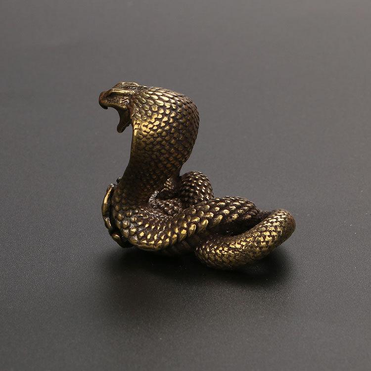 Cobra Bronse Ornament Bronse Skulptur Håndtak Bronse Te-kjæledyr