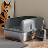 Stainless Steel Cat Litter Box 24' X 16' X 11.8', Large High-Sided, No-Leak, Easy Clean, Includes Mat & Scoop