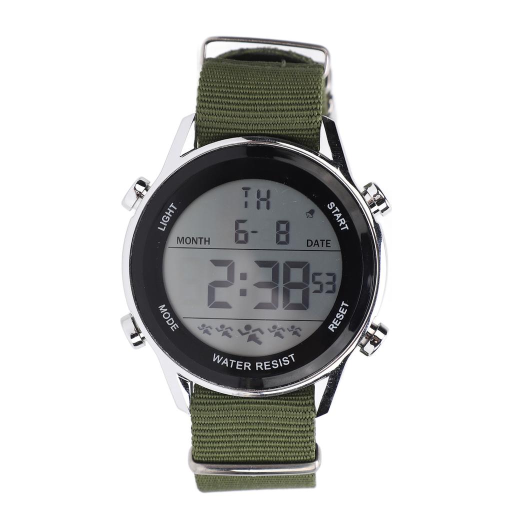 Mens Digital Sports Waterproof Watch Dual Time Zone Stopwatch Calendar Day Display Alarm Clock EL Backlight 50m