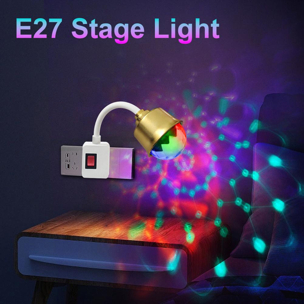 DJ Disko Ortam Işığı için Sahne Işığı Renkli Küçük Sihirli Top Dönen LED Sahne Lambası Ampul