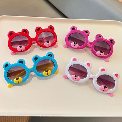 Cartoon Bear Kids Sunglasses Uv400 Protection Lightweight Sun Glasses Fashion Shades Sunglasses Boys Girls Outdoor Activities