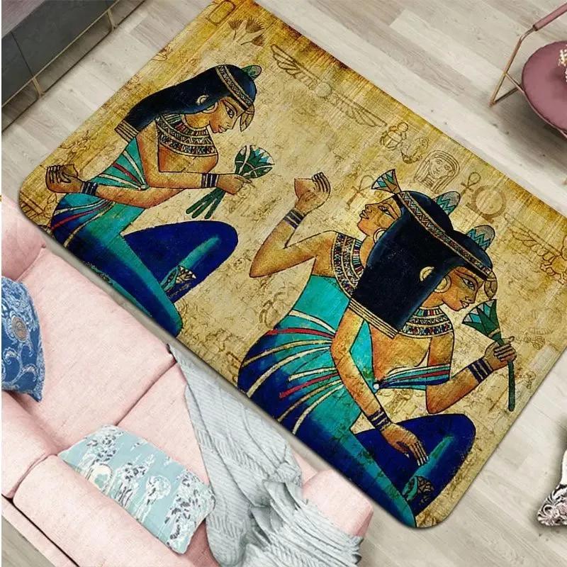 Ancient Egypt Egyptian Door Mat - Non-Slip Home Decor Washable Rugs for Kitchen, Corridor, Bathroom & Hallway Entrance