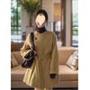 Women's High-End Wool Coat with Belted Waist - Autumn/Winter Collection