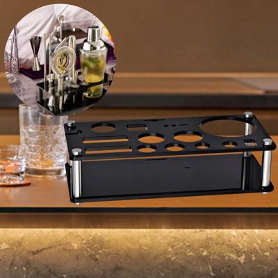 Bartender Kits Acrylic Storage Stand,Professional Cocktail Shaker Stand Tabletop Barware for
