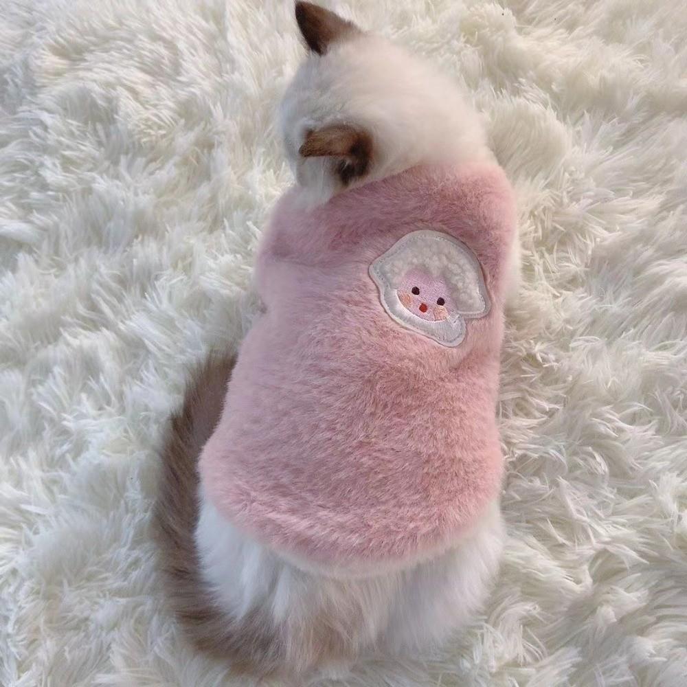 Breathable Cat Clothing Faux Rabbit Fur Pet Supplies Winter Warm Dog Cat Fleece Clothes  Autumn
