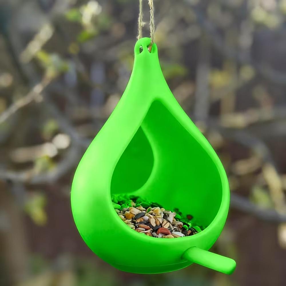 

with Perch Pole Bird Feeder House Raindrop Shaped Feeding Station Bird Habitat Garden Yard зелёный