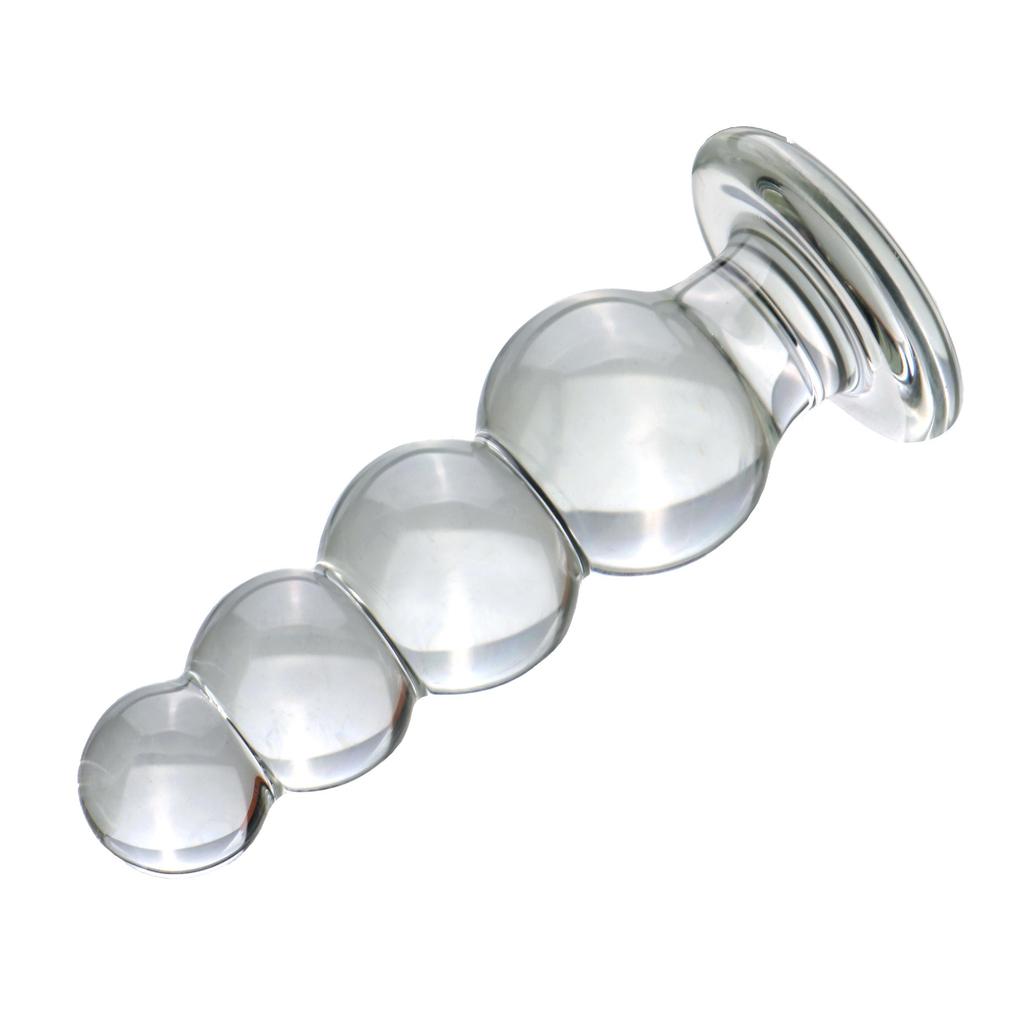 VaHppy Großer Glas-Analplug Backyard-Spielzeug 3/4/5 Kugeln SM BDSM Gay Analmasturbation Prostata-Massage Erwachsenenspiel Sexspielzeug