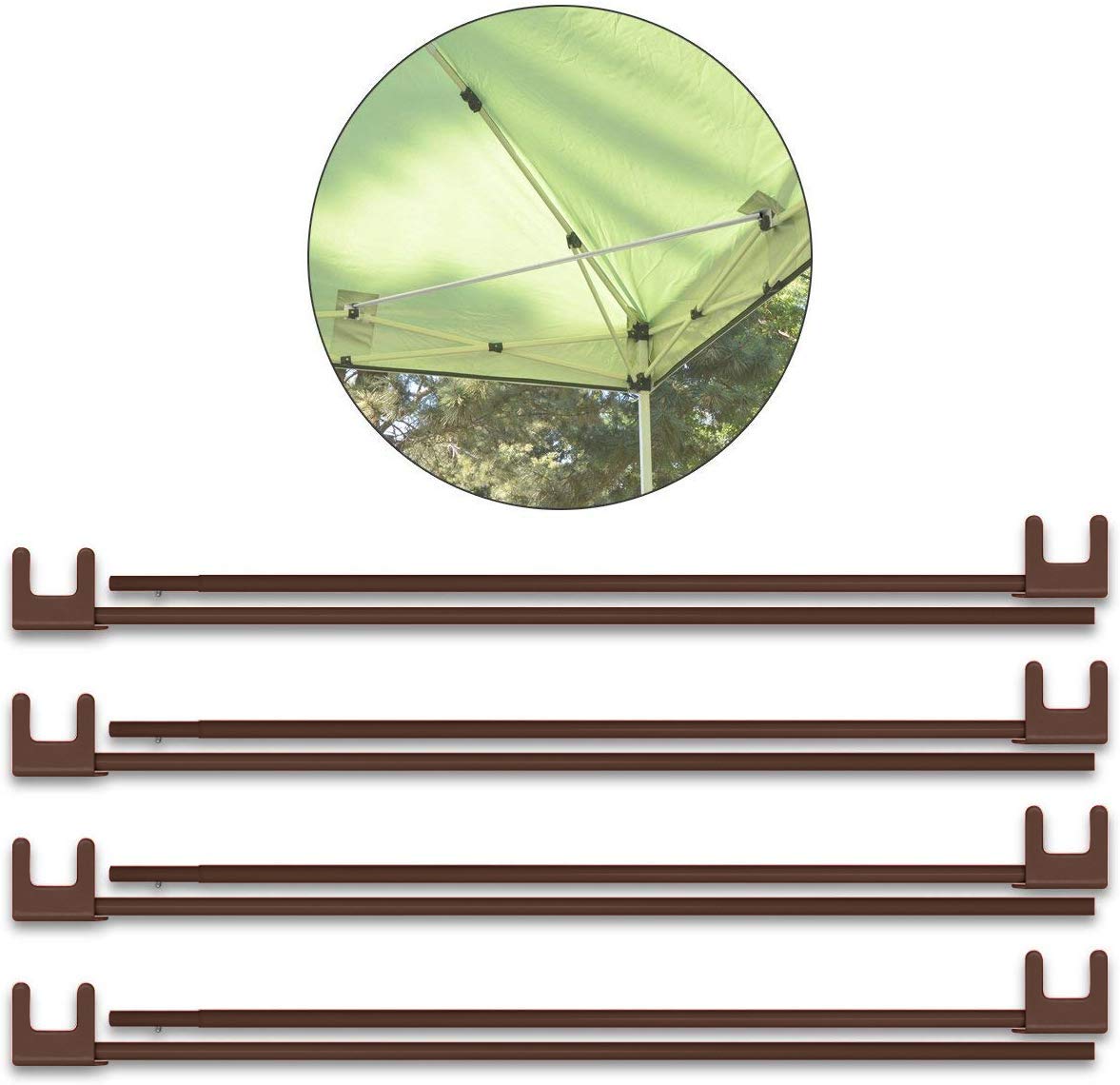 

FIELDOOR Tarp Tent Side Frame Reinforcement Parts Set of 4 Easy Installation Reduces Deflection and Distortion Steel/Aluminum [Brown Frame] [For 3.0m]