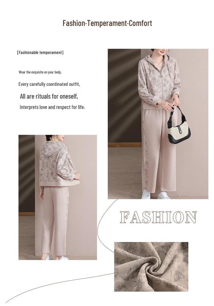 Mom's 2026 Chic Spring Sportswear Set: Stylish Jacket & Youthful Fashion Top for Middle-aged & Elderly Women