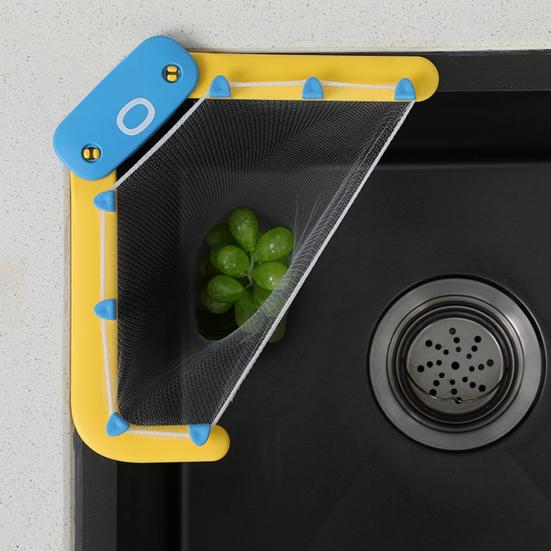 Foldable Punch-free Sink Drain Rack Plastic Anti-slid Hook Drain Mesh Rack for Home