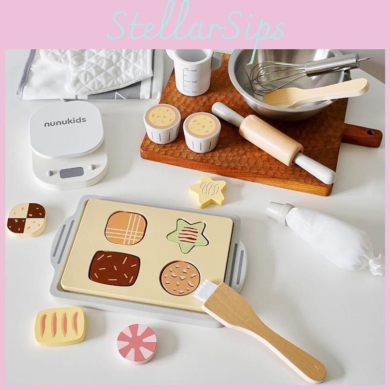 Kids Playset Baking With Wooden Kitchen Toy For Imaginative Cooking And Learning