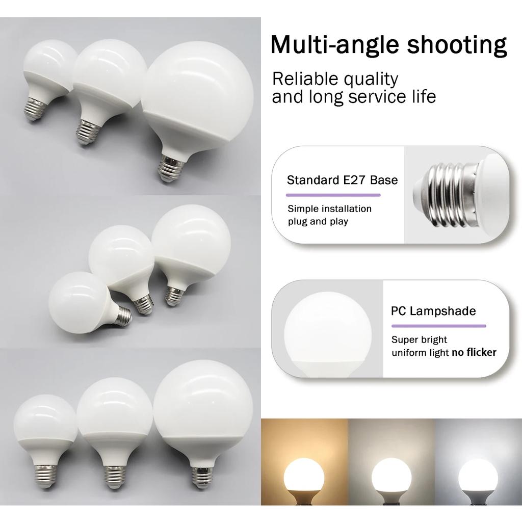 G80 G95 G120 LED-Lampe E27 10W 15W 18W 120LM/W AC 220V 127V CRI90 Energiesparende Global Light Lampada Ampullenlampe Eitelkeitslampen