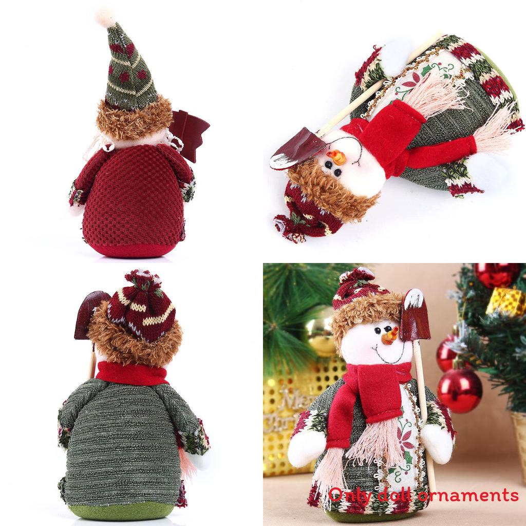 Christmas Santa Snowman Reindeer Desktop Decor With Fabric Material For Holiday Tabletop Display